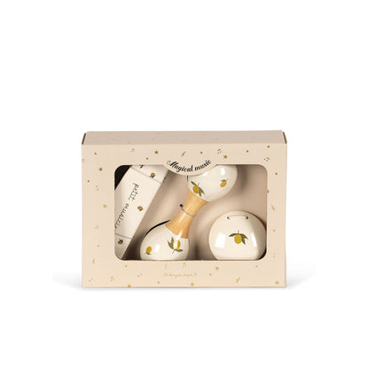 Konges Sløjd Petit Lemon Glossy, sett med 3 musikkinstrumenter - Lemon