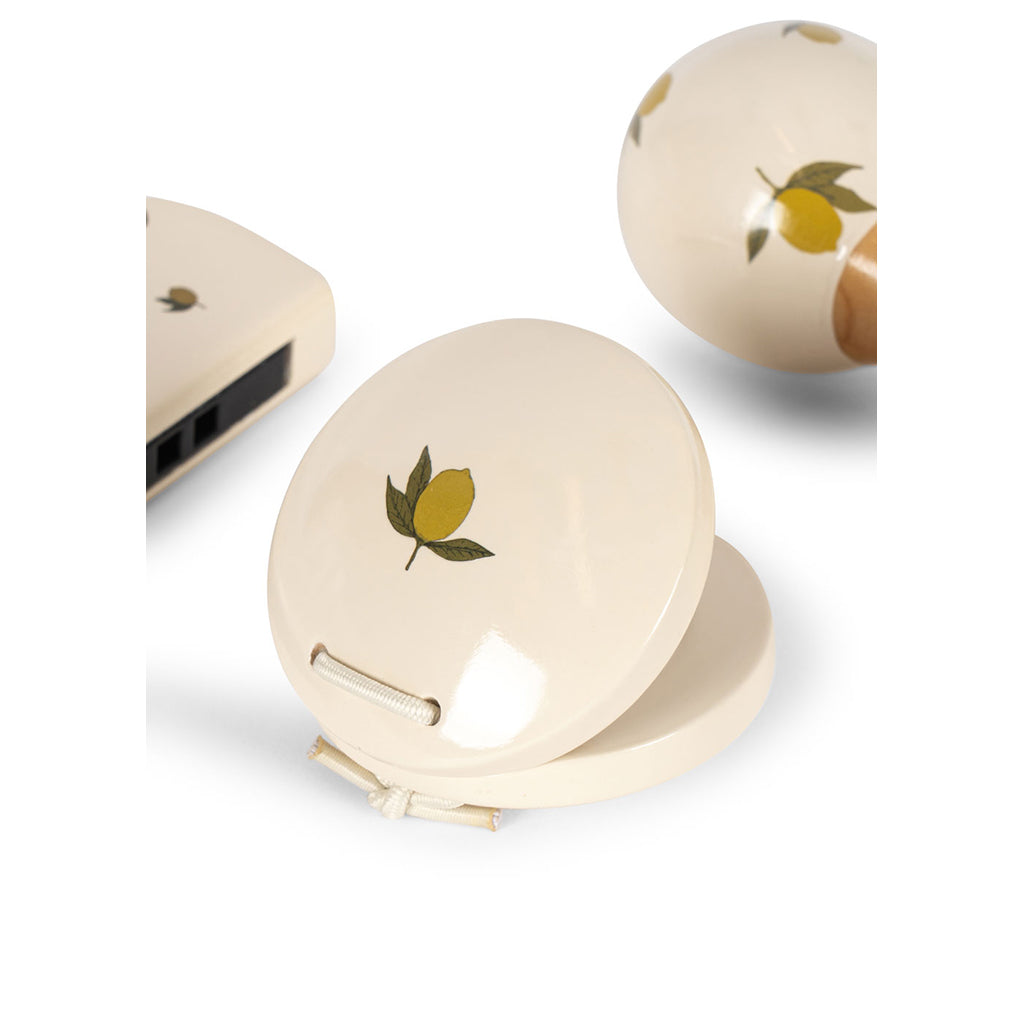 Konges Sløjd Petit Lemon Glossy, sett med 3 musikkinstrumenter - Lemon