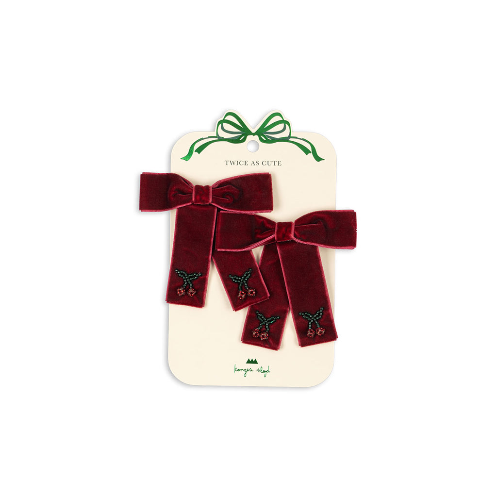 Konges Sløjd Juliette hårspenner med sløyfer, 2-pakning - Rio red