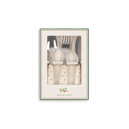 Konges Sløjd Glitter bestikksett i rustfritt stål, Navy dots