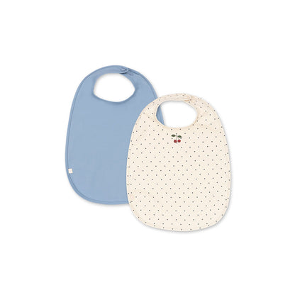 Konges Sløjd Konges Sløjd hagesmæk, 2-pak - Navy dot/ Rain washed