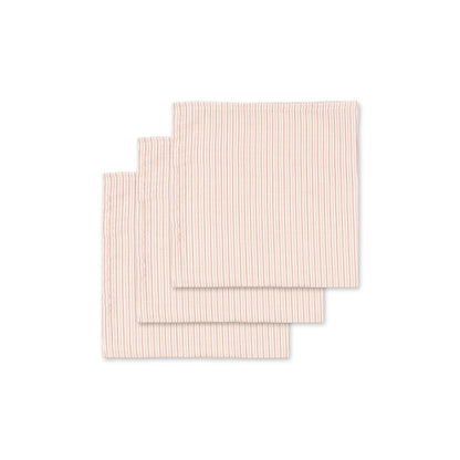 Konges Sløjd stoffble, økologisk muslin, 3-pakning – Stripe Petite Rose