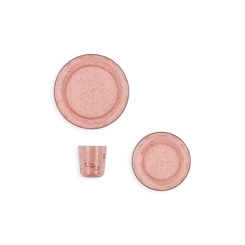 Konges Sløjd middagsservis, 3 deler – Sparkly cherry