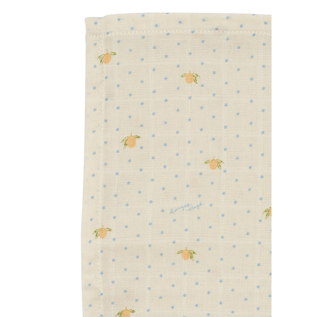 Konges Sløjd stoffbleie, økologisk muslin, 3-pakning – Lemon Dot