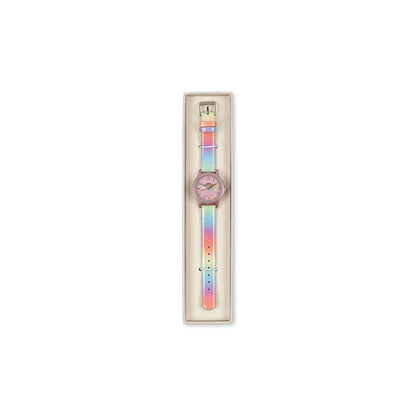Konges Sløjd armbåndsur til barn, Rainbow glitter