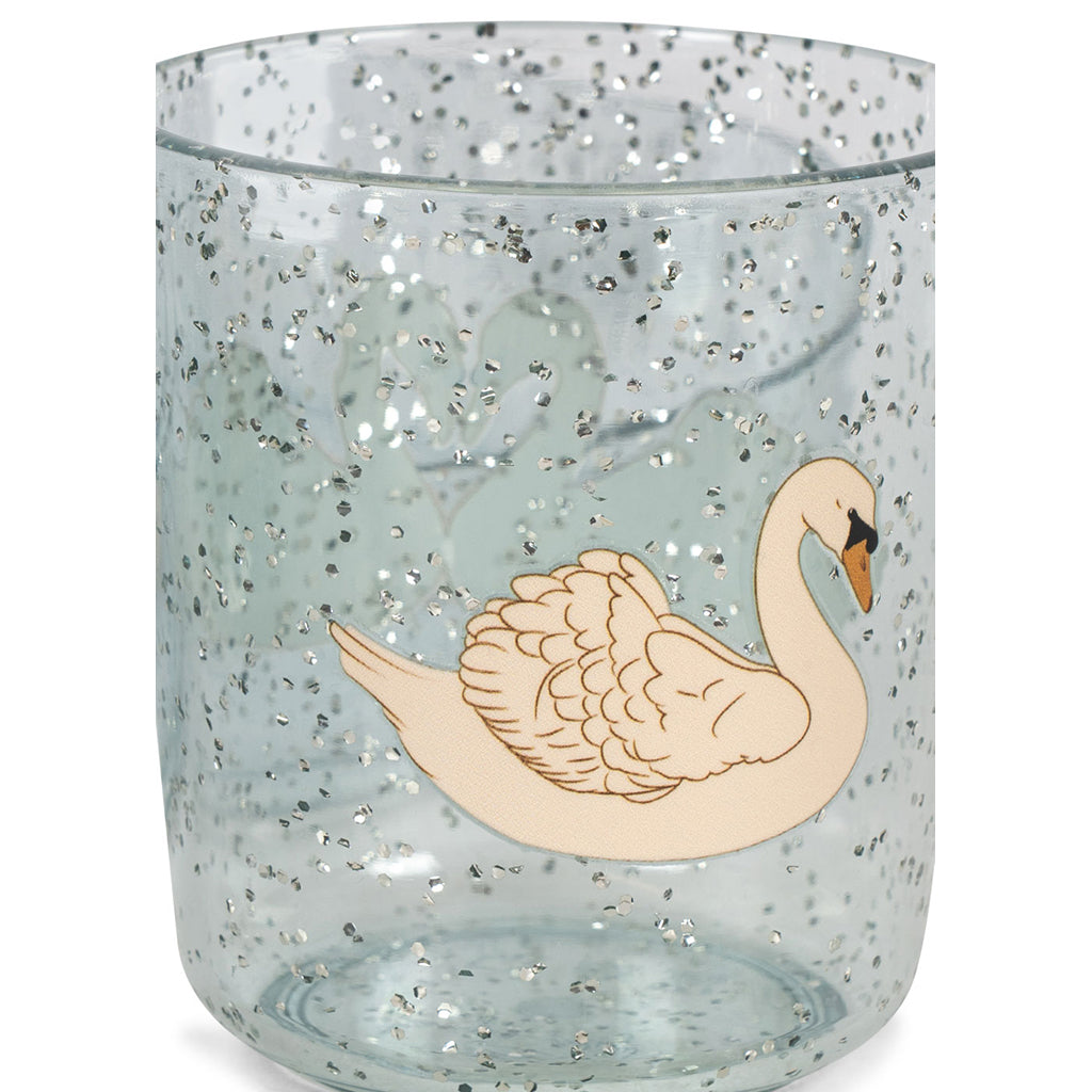Konges Sløjd Middagsett, 3 deler - Sparkling Swan blue