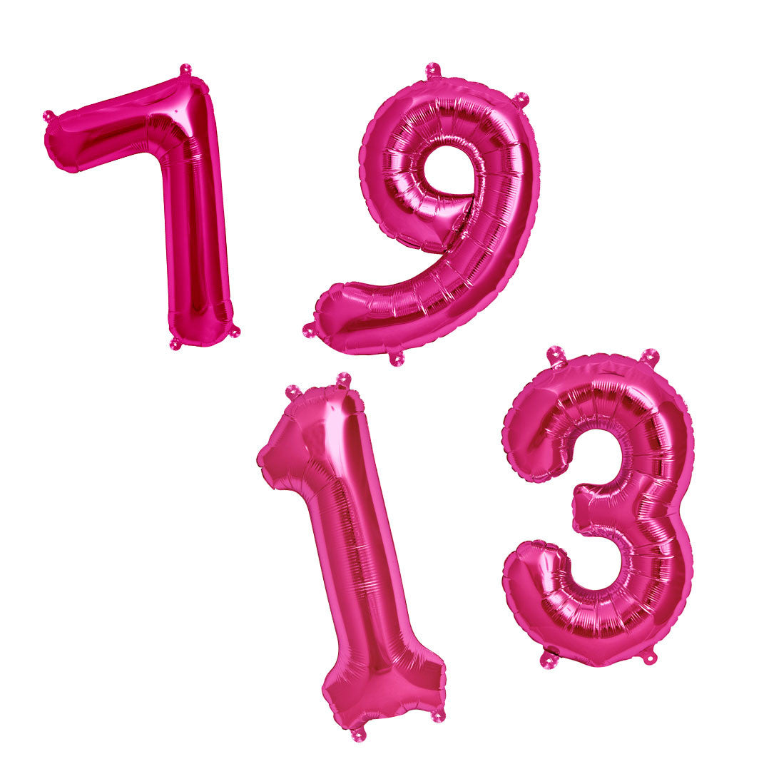 Northstar Balloons, folieballong som rosa tall - 0-9