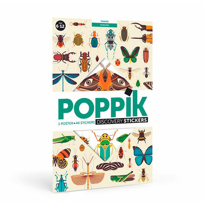 Poppik klistremosaik i papir, plakat og 44 klistermærker, Insekter