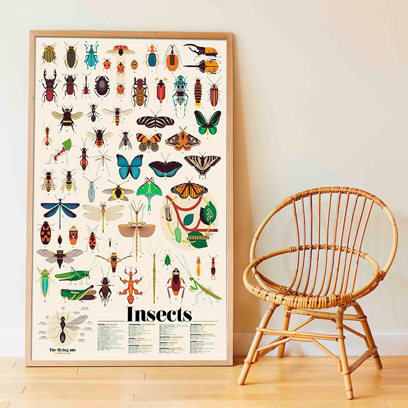 Poppik klistremosaikk i papir, plakat og 44 klistremerker – Insekter