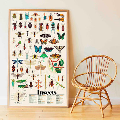 Poppik klistremosaikk i papir, plakat og 44 klistremerker – Insekter