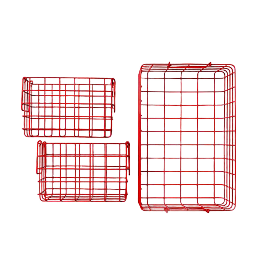 Mustard Made Baskets, sett med 3 trådkurver - Poppy