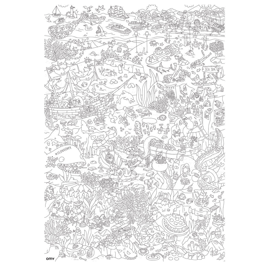 Omy stor plakat til fargeleggning, 70 x 100 cm - Dinos