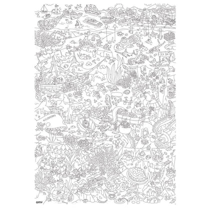 Omy stor plakat til fargeleggning, 70 x 100 cm - Dinos