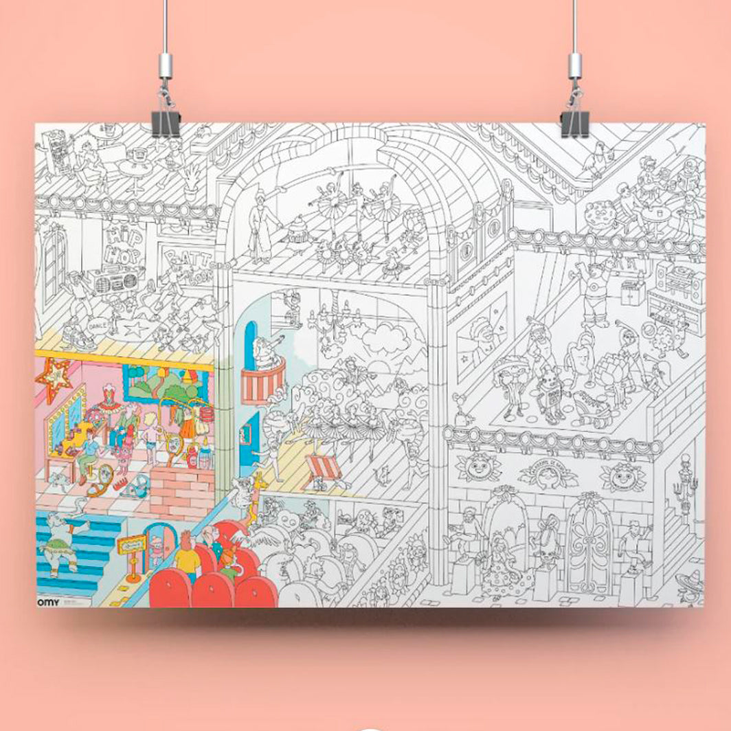 Omy stor plakat til fargelegging, Dance