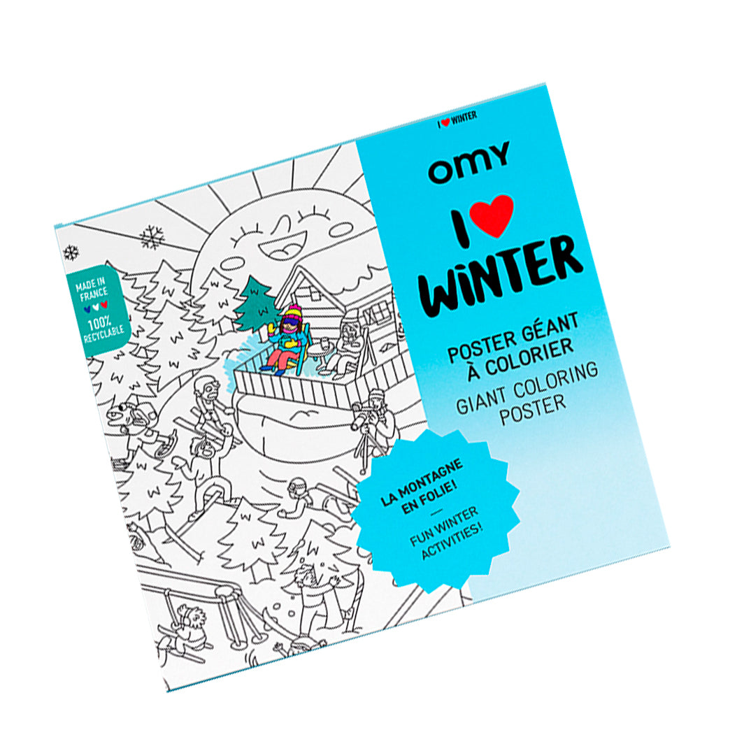 Omy stor fargeleggingsplakat, 70 x 100 cm - I love winter