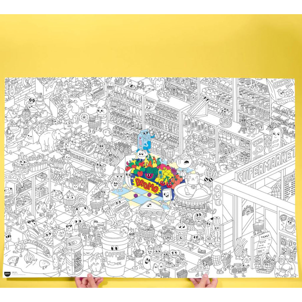 Omy stor plakat for fargelegging, Supermarket