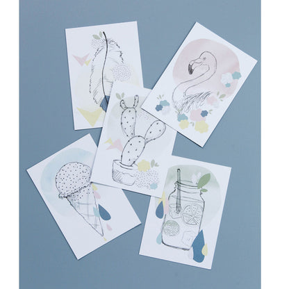 Lirum Larum Leg-postkort, Special Edition, 5 stk. - Kollasj