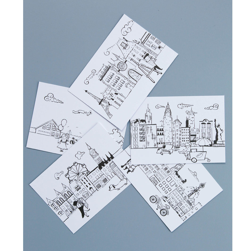 Lirum Larum Leg postkort, Special Edition, 5 stk. - Storbyer