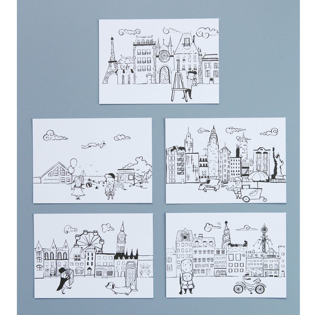 Lirum Larum Leg postkort, Special Edition, 5 stk. - Storbyer