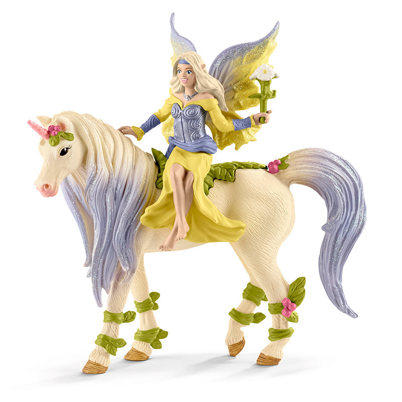 Schleich Fairy Sera med blomster enhjørning