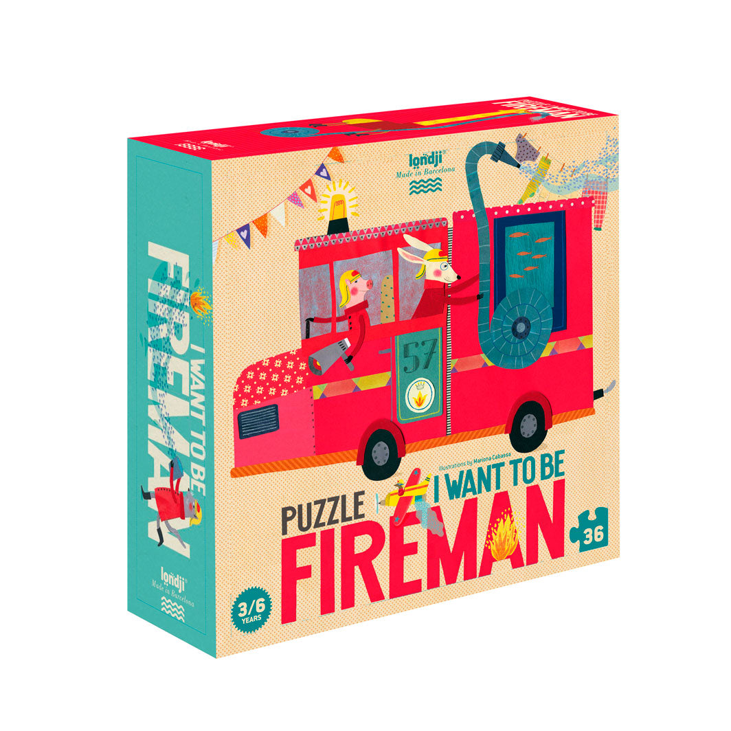 Londji puslespill, I want to be a Fireman - 36 brikker