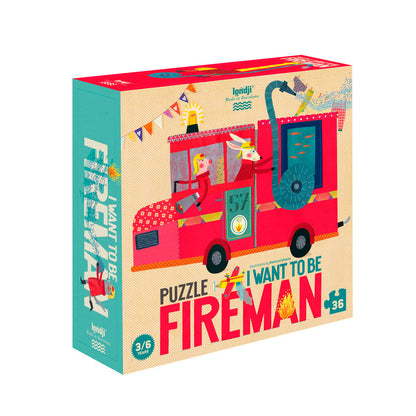 Londji puslespill, I want to be a Fireman - 36 brikker