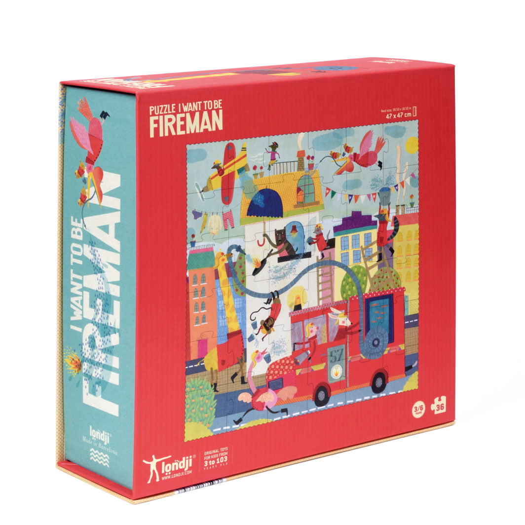 Londji puslespill, I want to be a Fireman - 36 brikker