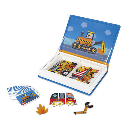 Janod magnetbok, 50 magneter - Racerbiler