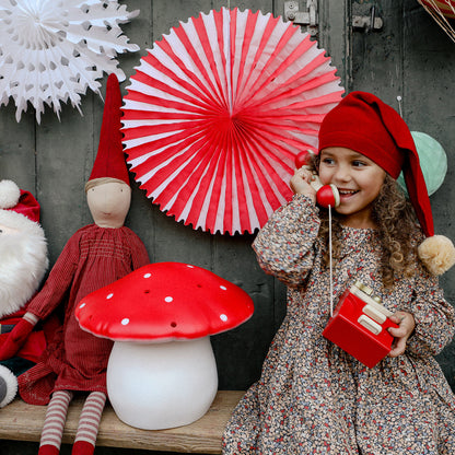 Sopp-lampe, mellomstor paddehatt - rød