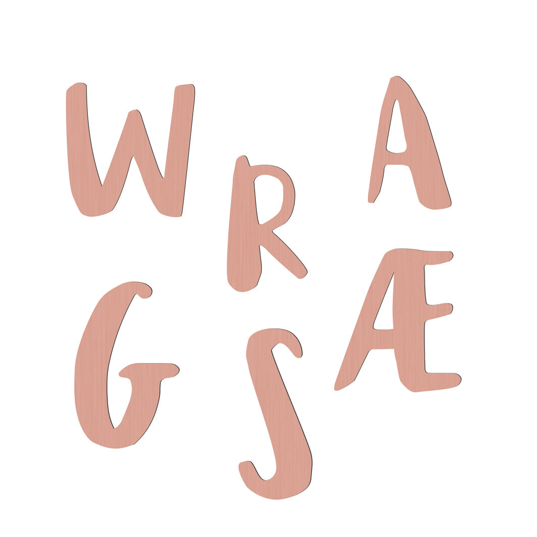 Sebra bokstaver i tre,  A - Å - Watermelon pink