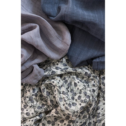 Sebra tøybleier, 3 stk. - Blue olive, Forest lake blue