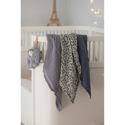 Sebra tøybleier, 3 stk. - Blue olive, Forest lake blue