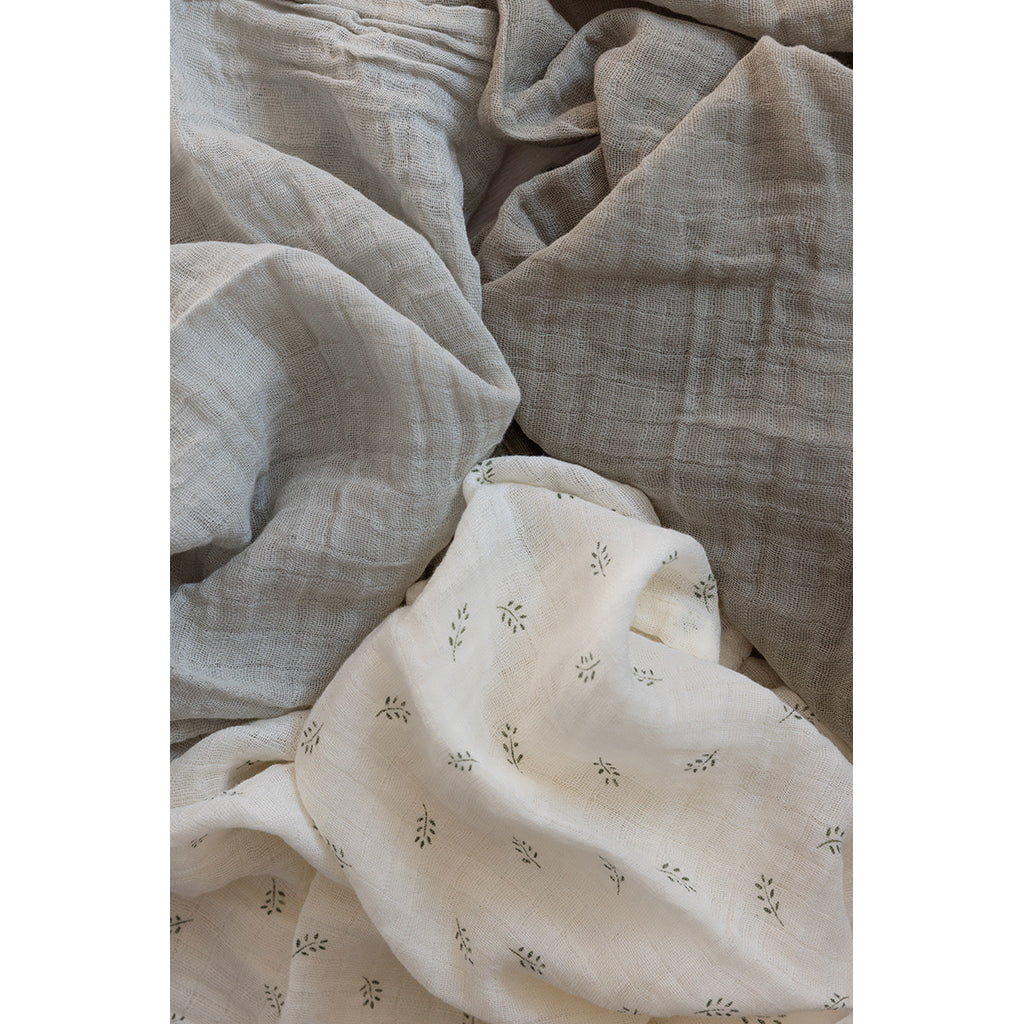 Sebra Tøybleier, 3 stk. - Sophora leaves, Mist green