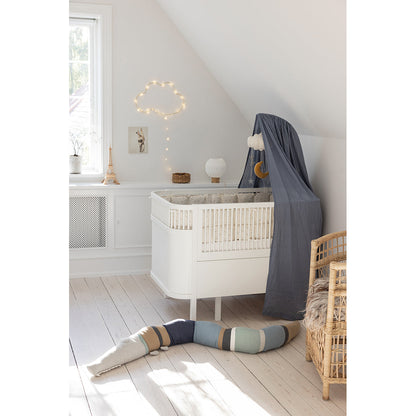 Sebra Strikket pute, Sleepy Croc - Dusty blue mix