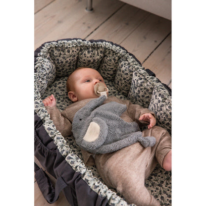 Sebra koseklut og smokkholder – Lyseblå elefant