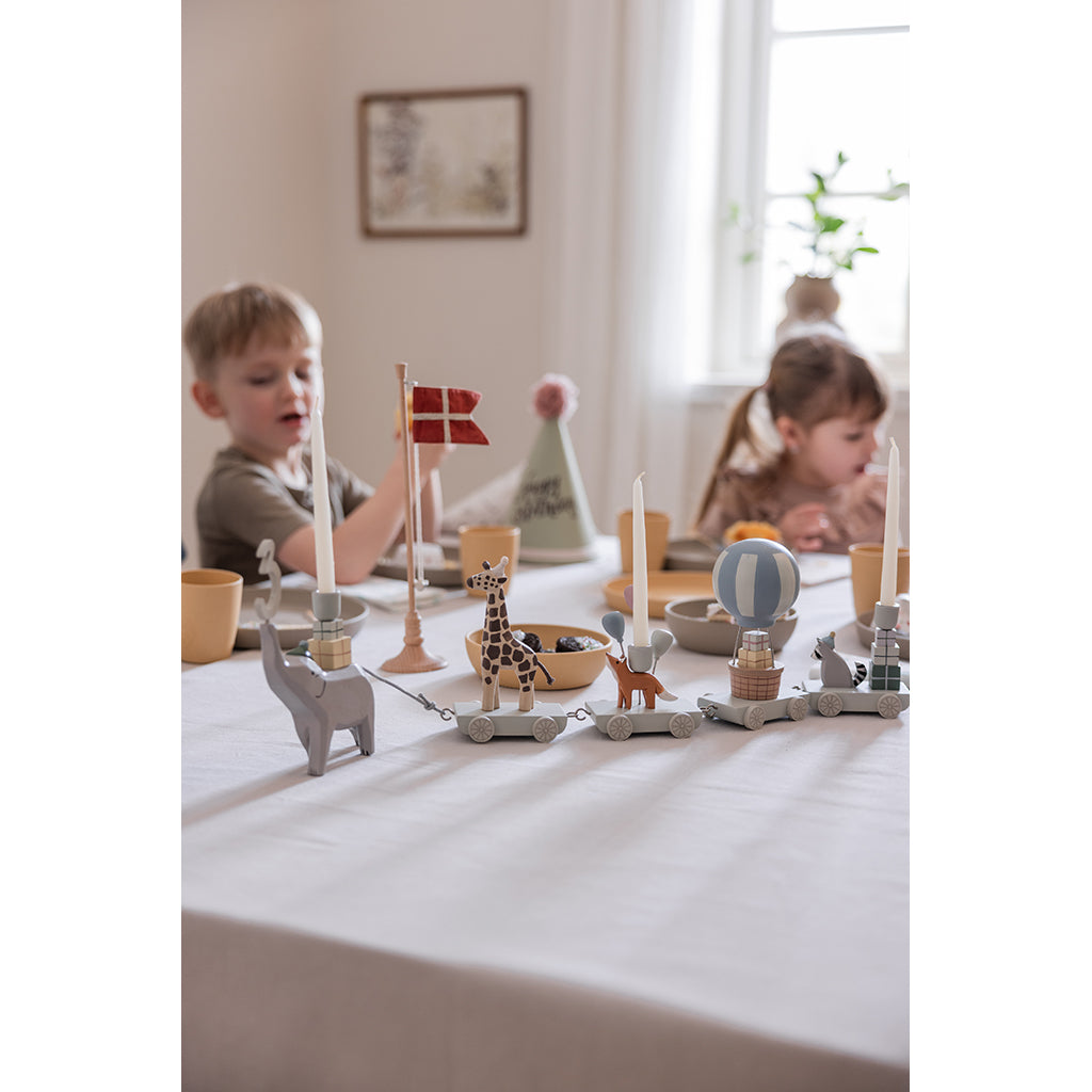 Sebra bursdagsbordflagg, tre