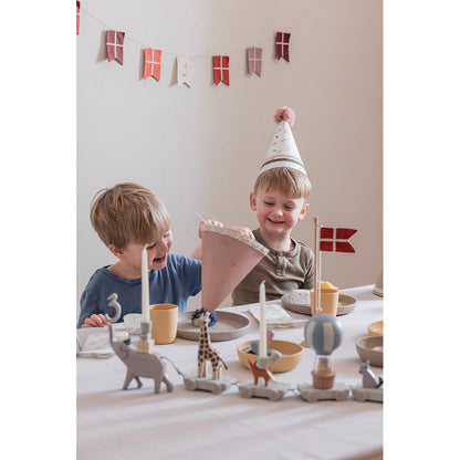 Sebra bursdagsbordflagg, tre