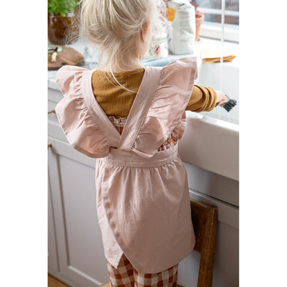 Sebra Barneforklesett med kokkehatt, Dusty pink/classic white