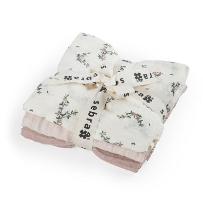 Sebra Stofbleer, 3 stk. - Powder blossom, rose