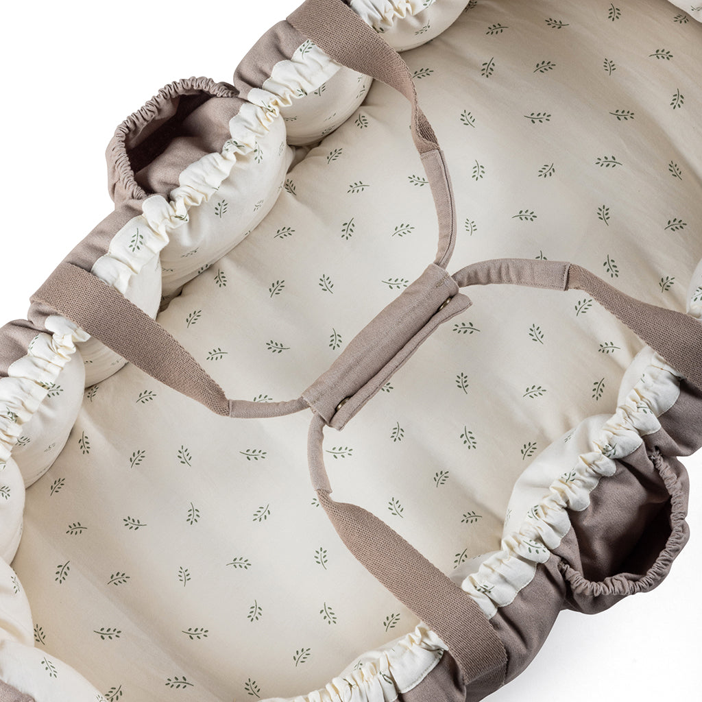 Sebra 3-i-1 babynest, babylift og lekematte, Sophora Leaves - Beige