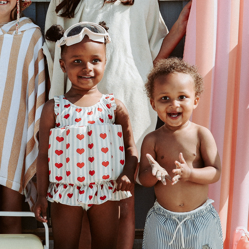 Konges Sløjd badedrakt m avtakbare flyteblokker, Amour blue stripe - str. 9 mdr. - 4 år