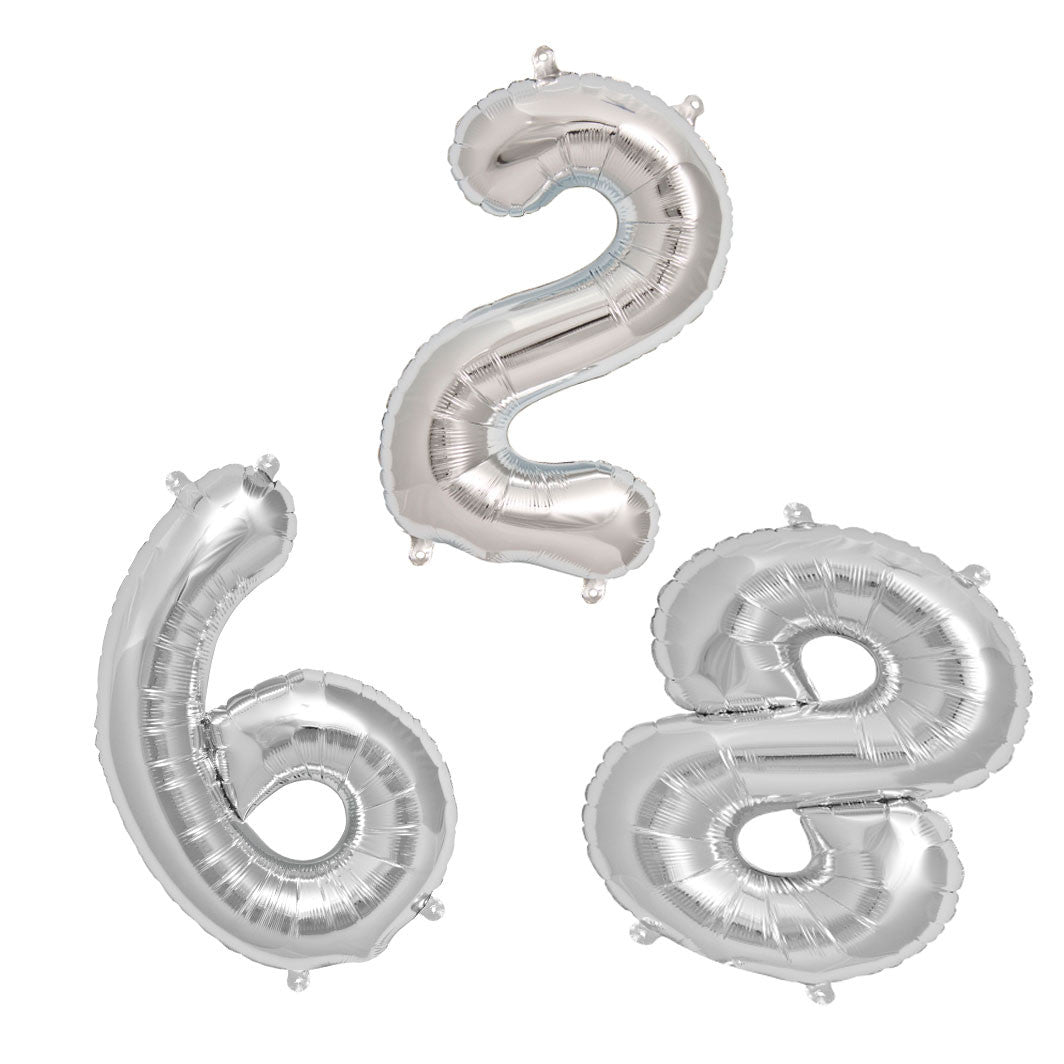 Northstar Balloons, Ekstra stor folieballong, tall i sølv - 0-9
