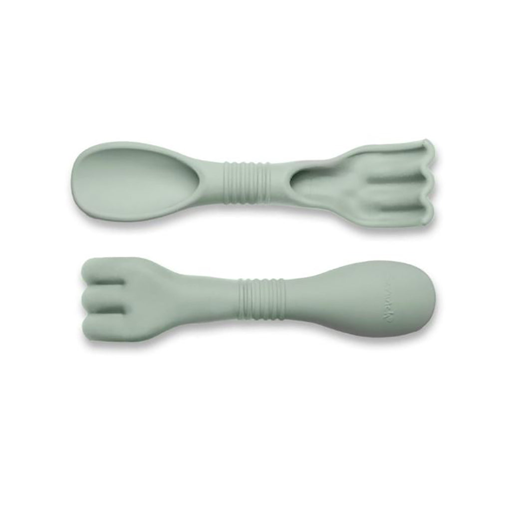 Scrunch sandleketøy, spade/rive i én - double-digger - Støvet grøn