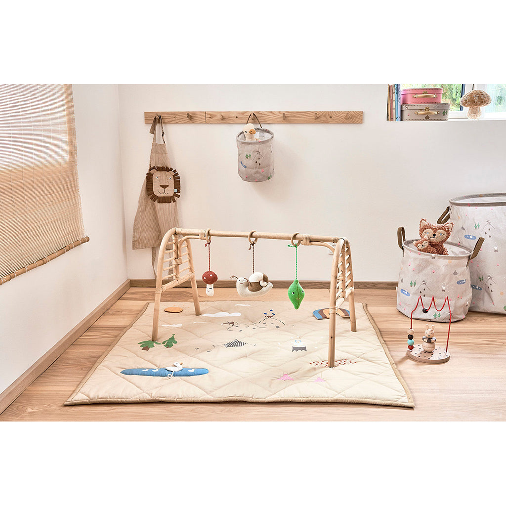 OYOY Forkle for barn, Stripet Denim Løve