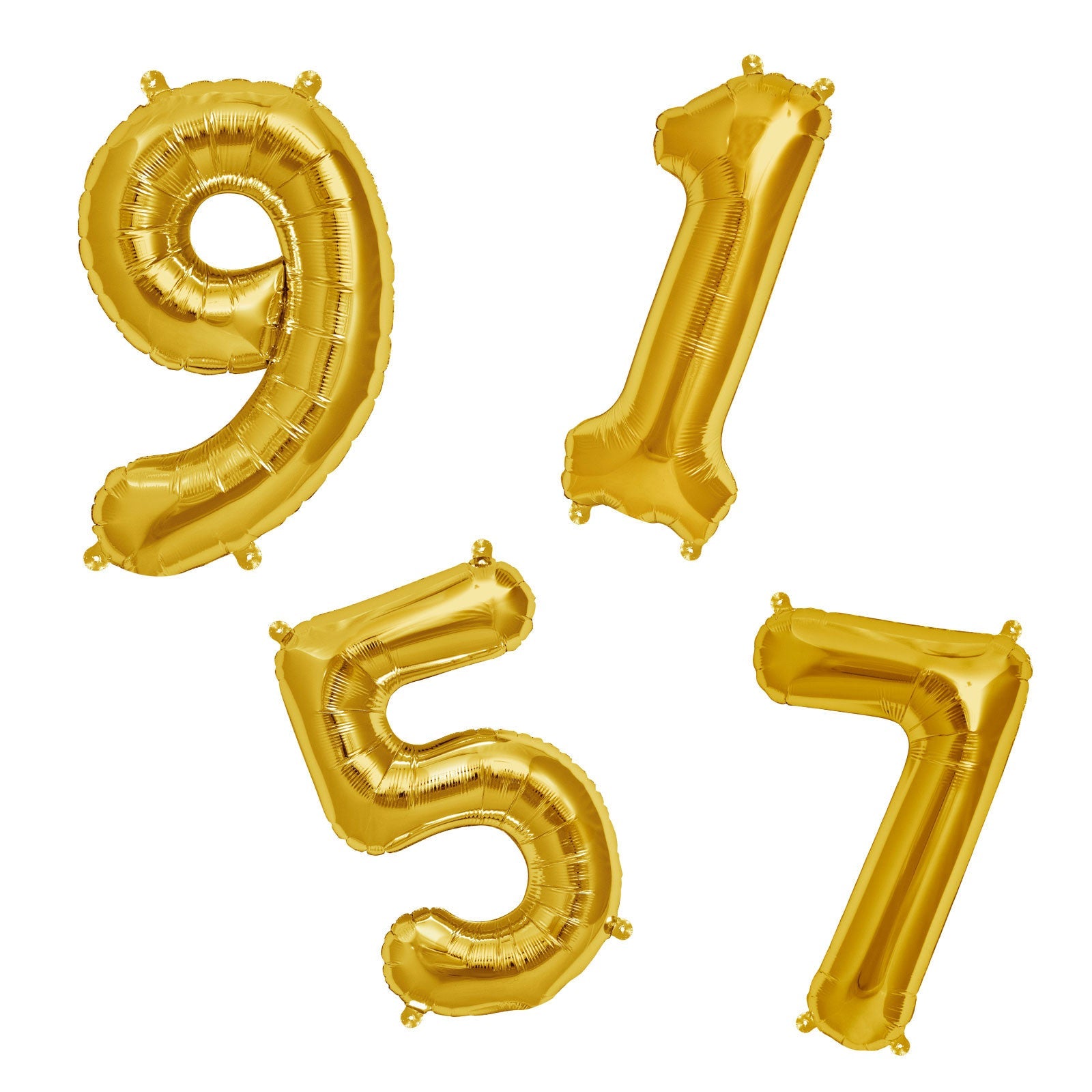 Northstar Balloons, tall folieballong i gull - 0-9