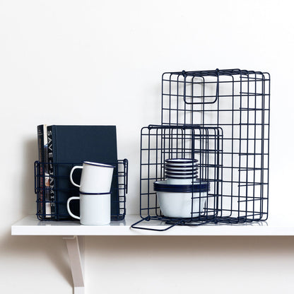 Mustard Made Baskets, sett med 3 trådkurver - Navy