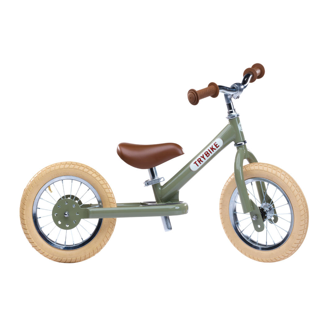 Trybike løbecykel, vintage green m. retro look