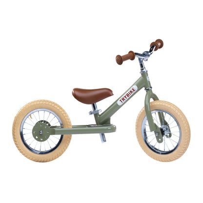 Trybike løbecykel, vintage green m. retro look