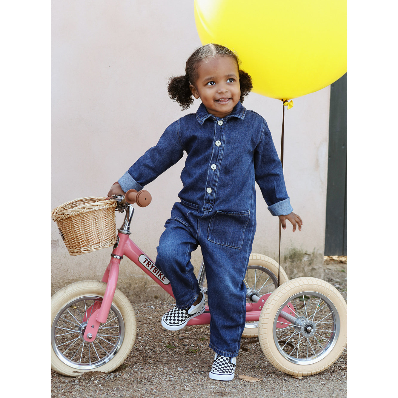 Trybike trehjult løpesykkel, vintage pink m. retro look