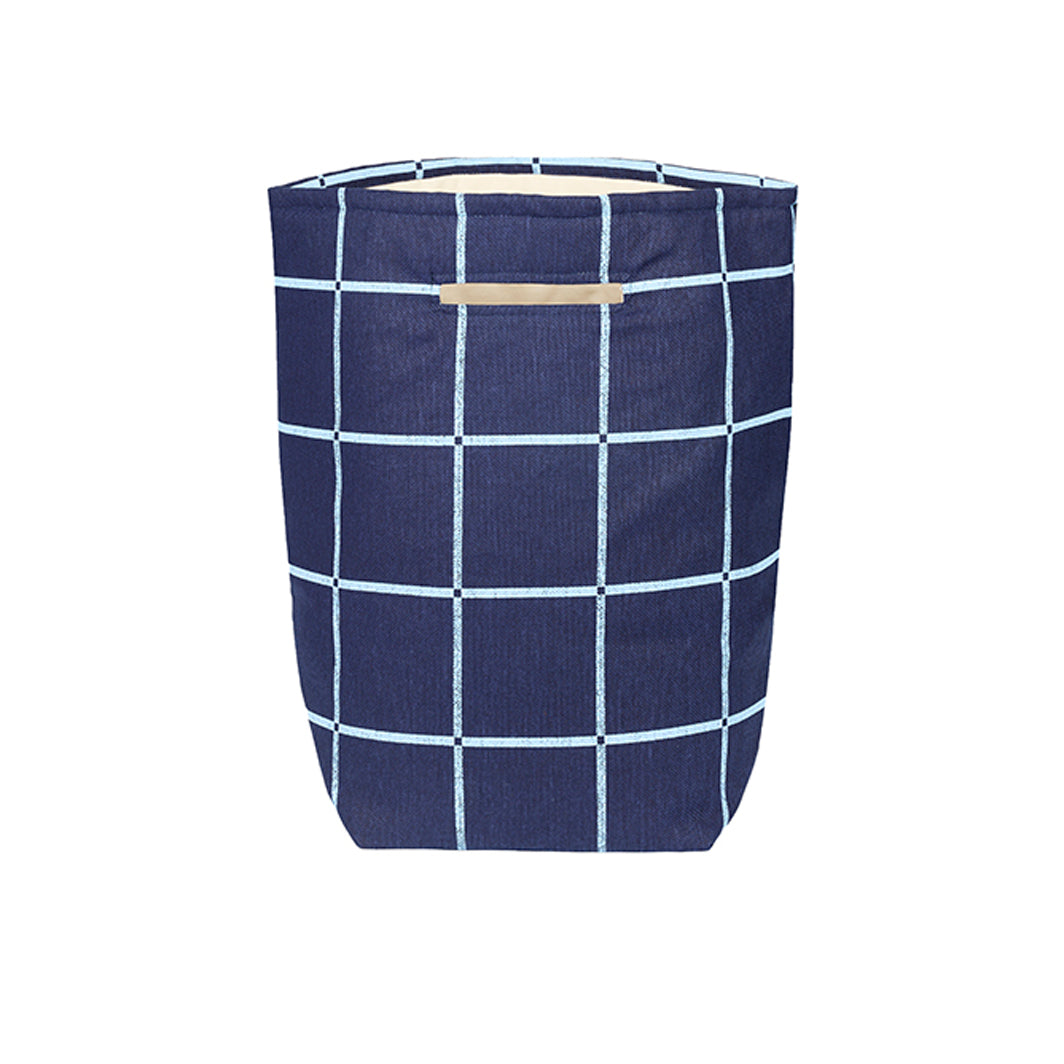 Nobodinoz Vibes oppbevaringskurv, stor - Navy blue windowpane